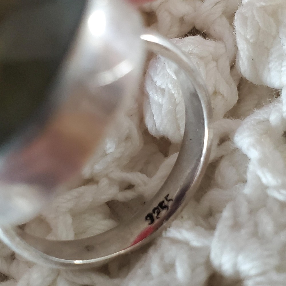 925 Sterling Silver Labradorite Ring Size 8.5 Teardrop Gemstone Statement - Picture 5 of 10